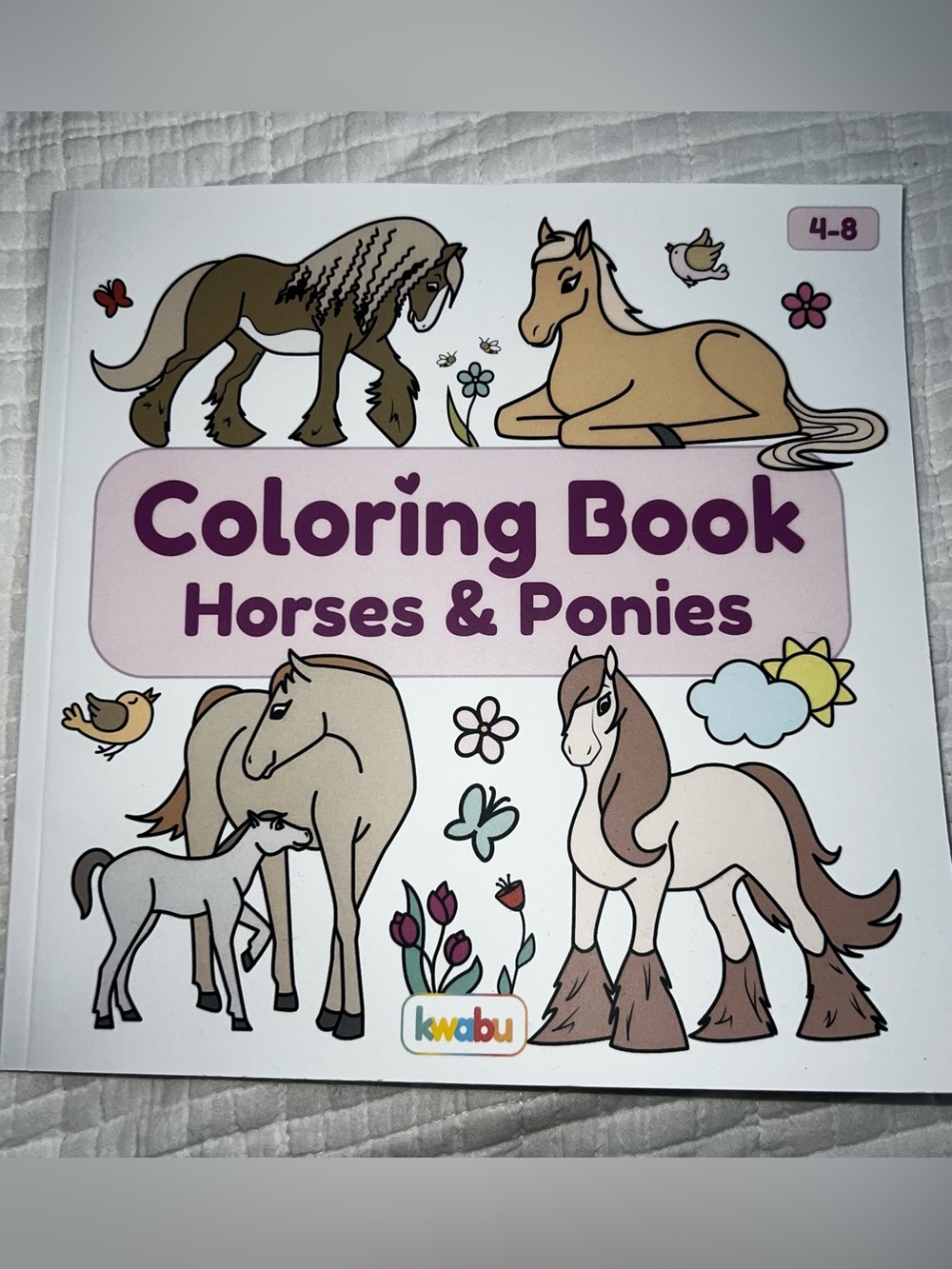 NEW kwabu Coloring Book Horses & Ponies: For Kids Ages 4-8 - Cute
